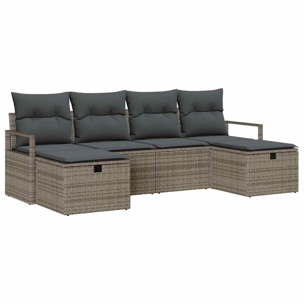 Ensemble de Canapés avec coussin 5 pcs polyrotin - XIOS