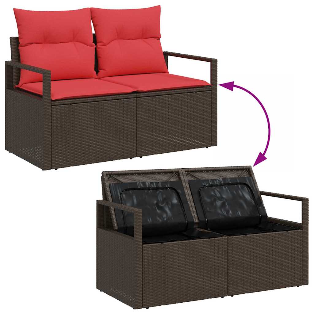 Ensemble de Canapés avec coussin 6 pcs polyrotin