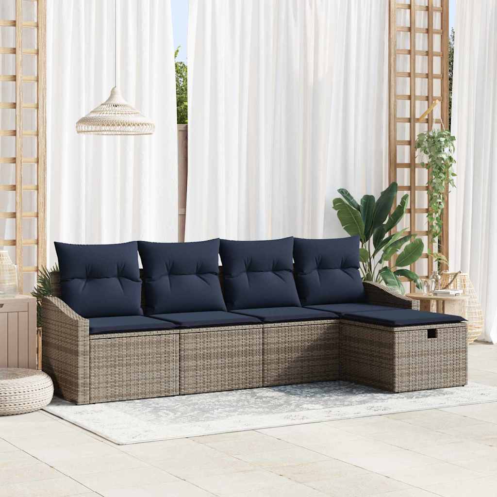 Ensemble de Canapés avec coussin 5 pcs polyrotin - XIOS