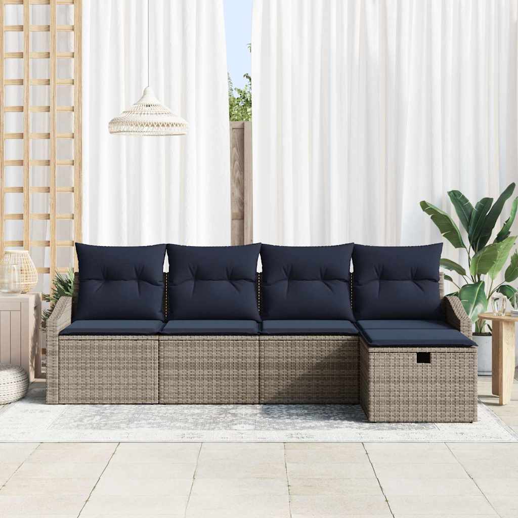 Ensemble de Canapés avec coussin 5 pcs polyrotin - XIOS