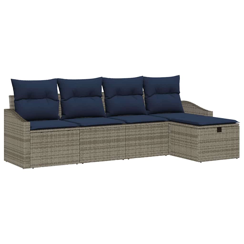 Ensemble de Canapés avec coussin 5 pcs polyrotin - XIOS