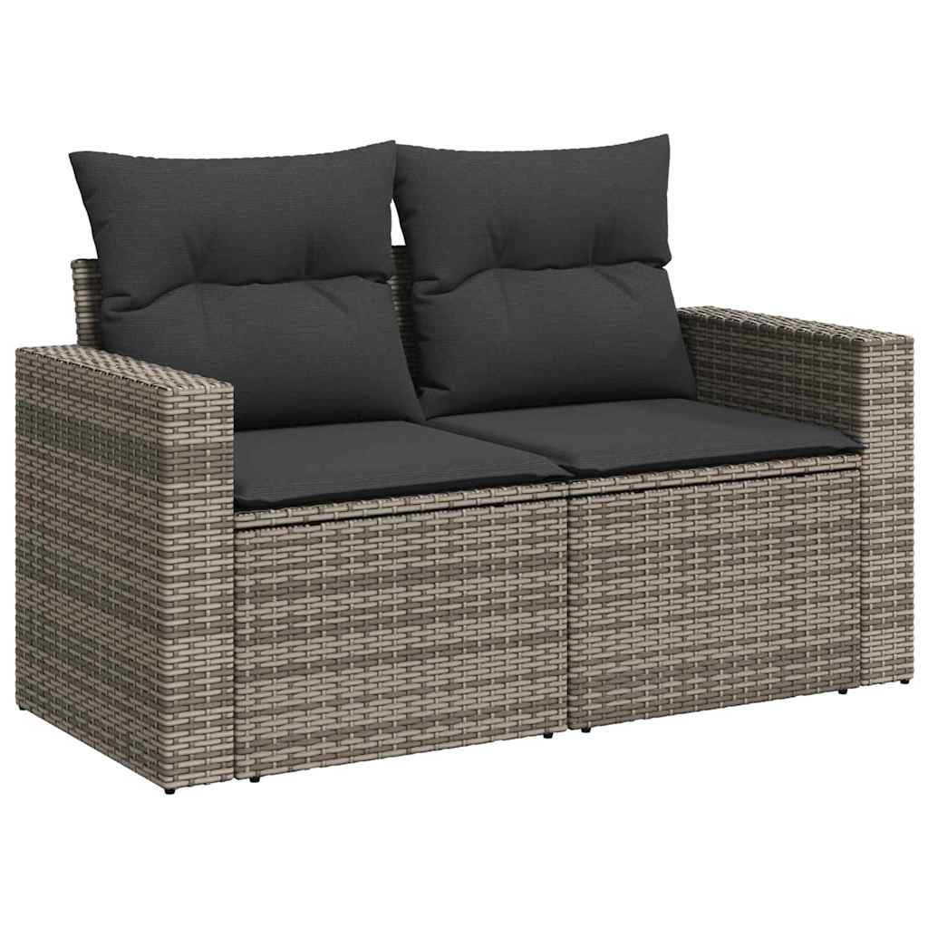 Ensemble de canapé de jardin avec coussin 8 pcs Gris polyrotin - XIOS