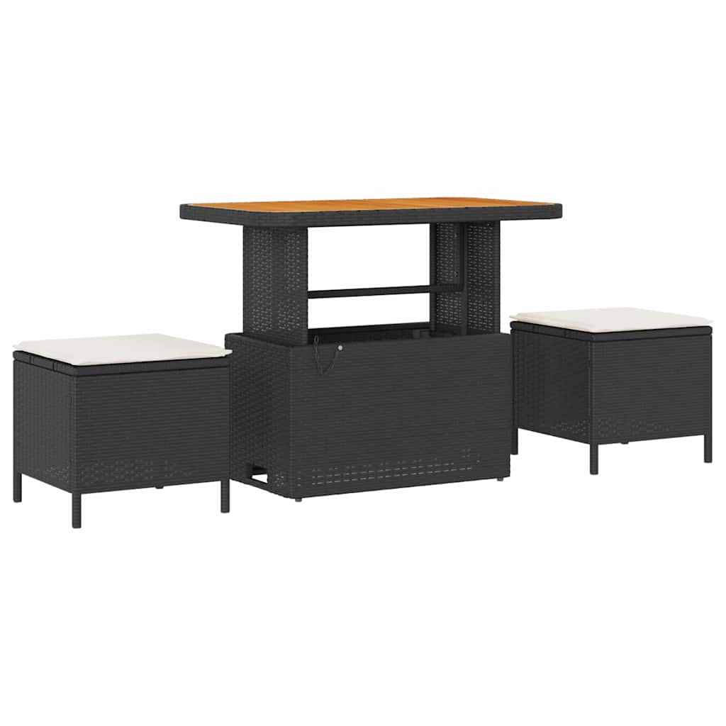 Ensemble de canapé de jardin 9 pcs Noir polyrotin - XIOS