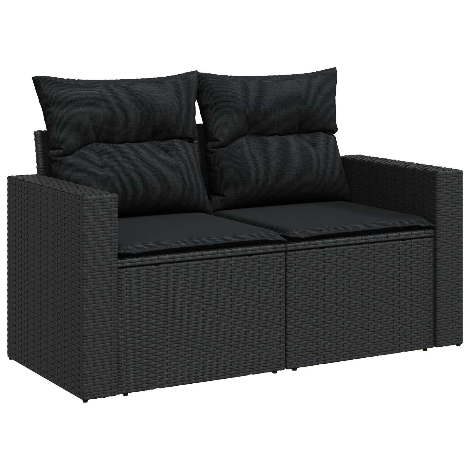 Ensemble de canapé de jardin 9 pcs Noir polyrotin