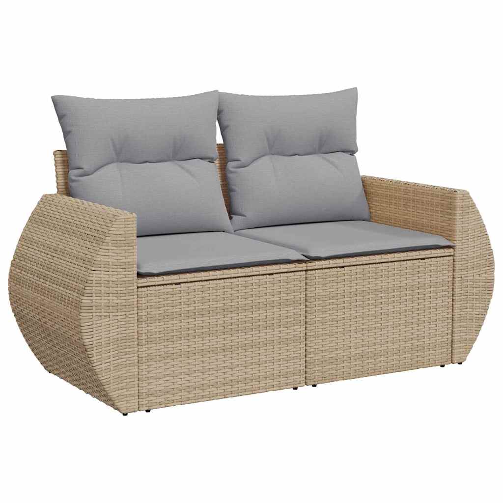 Ensemble de canapé de jardin 8 pcs Beige polyrotin - XIOS