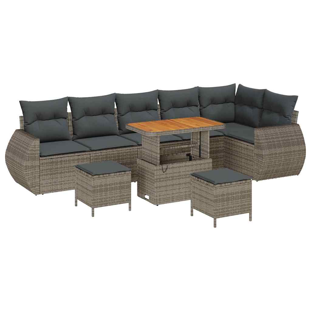 Ensemble de canapé de jardin 9 pcs Gris polyrotin - XIOS