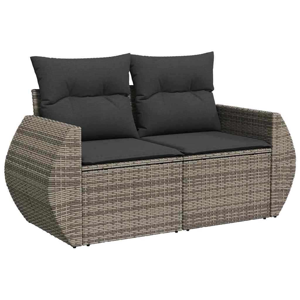 Ensemble de canapé de jardin 9 pcs Gris polyrotin - XIOS