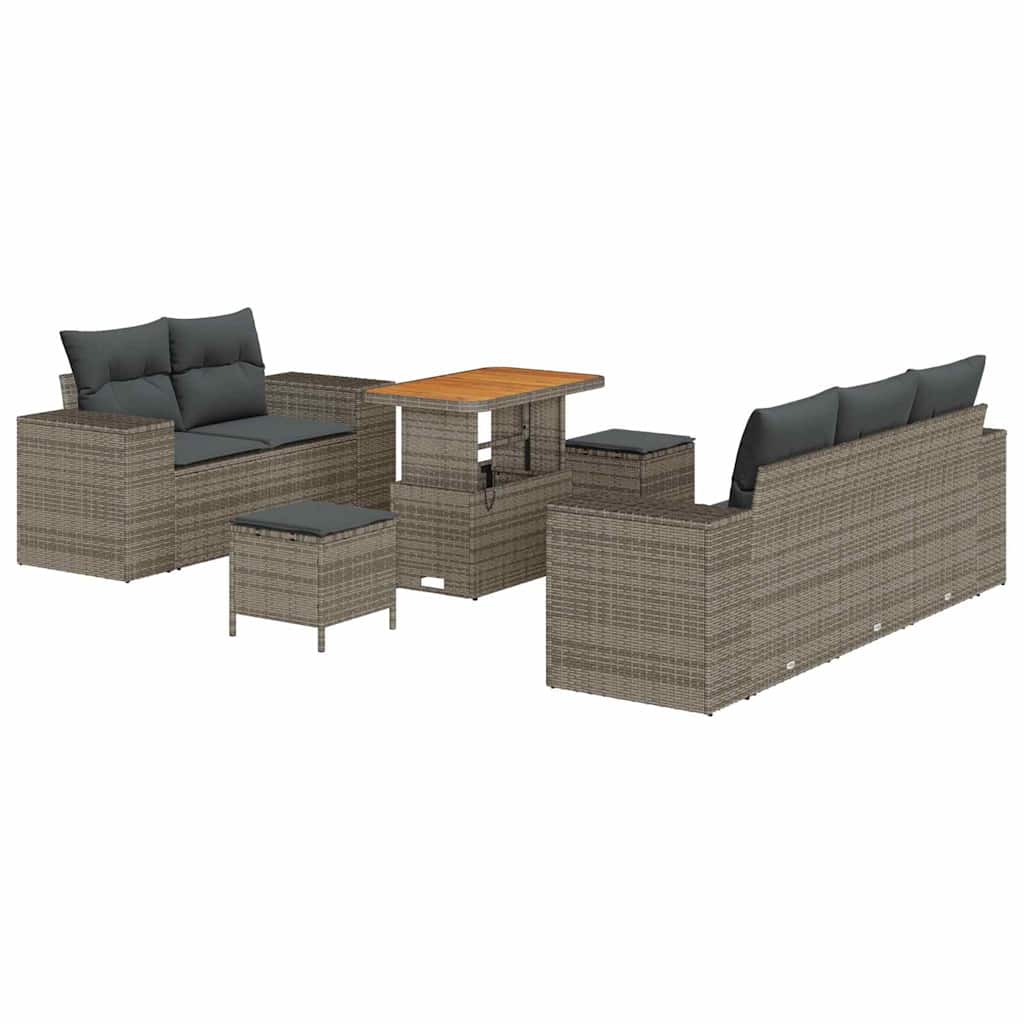 Ensemble de canapé de jardin 8 pcs Gris polyrotin - XIOS