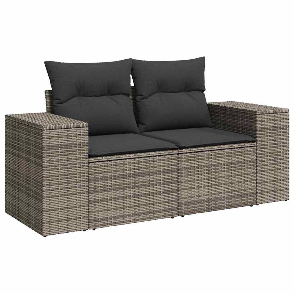 Ensemble de canapé de jardin 9 pcs Gris Poly rotin - XIOS