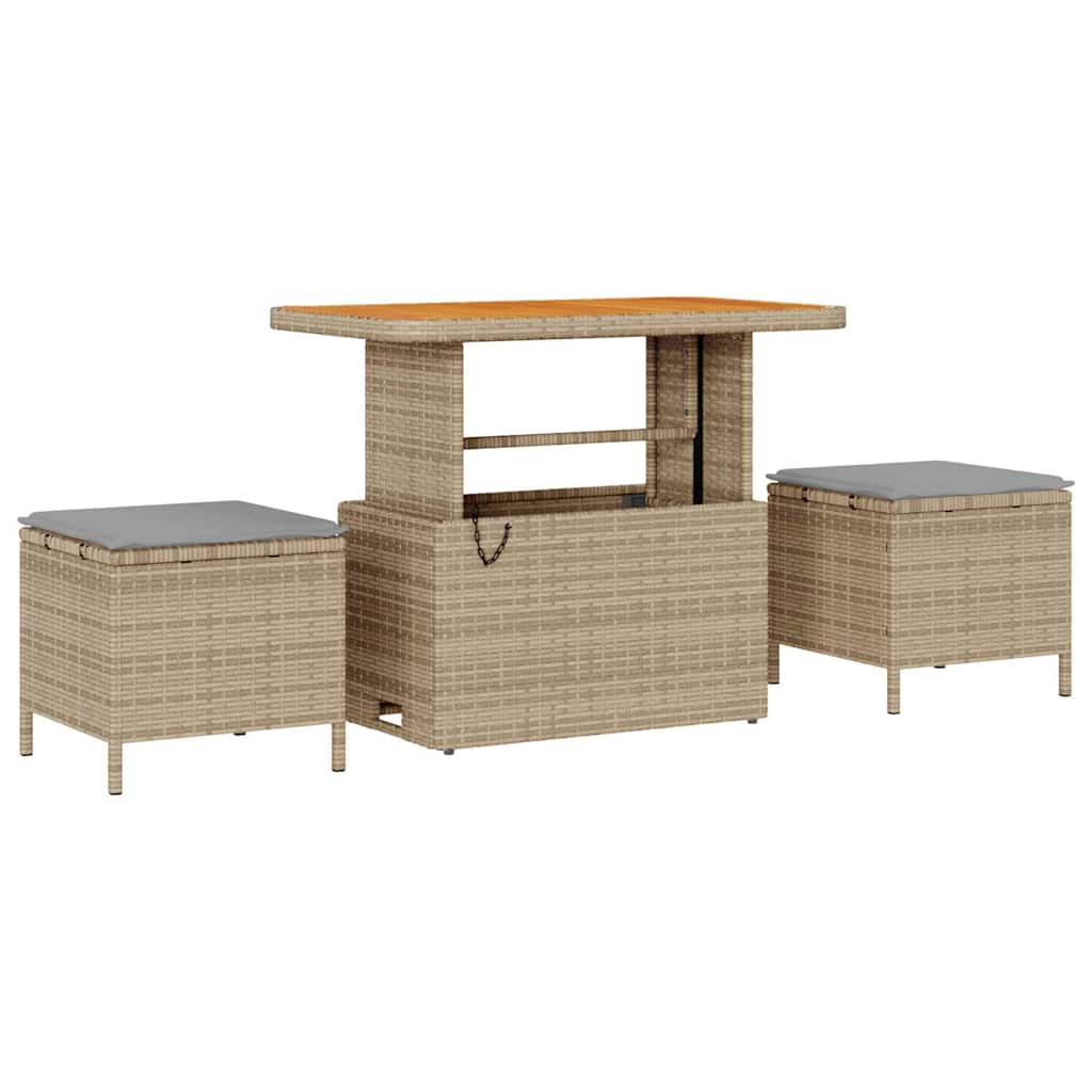 Ensemble de canapé de jardin 11 pcs Beige polyrotin - XIOS
