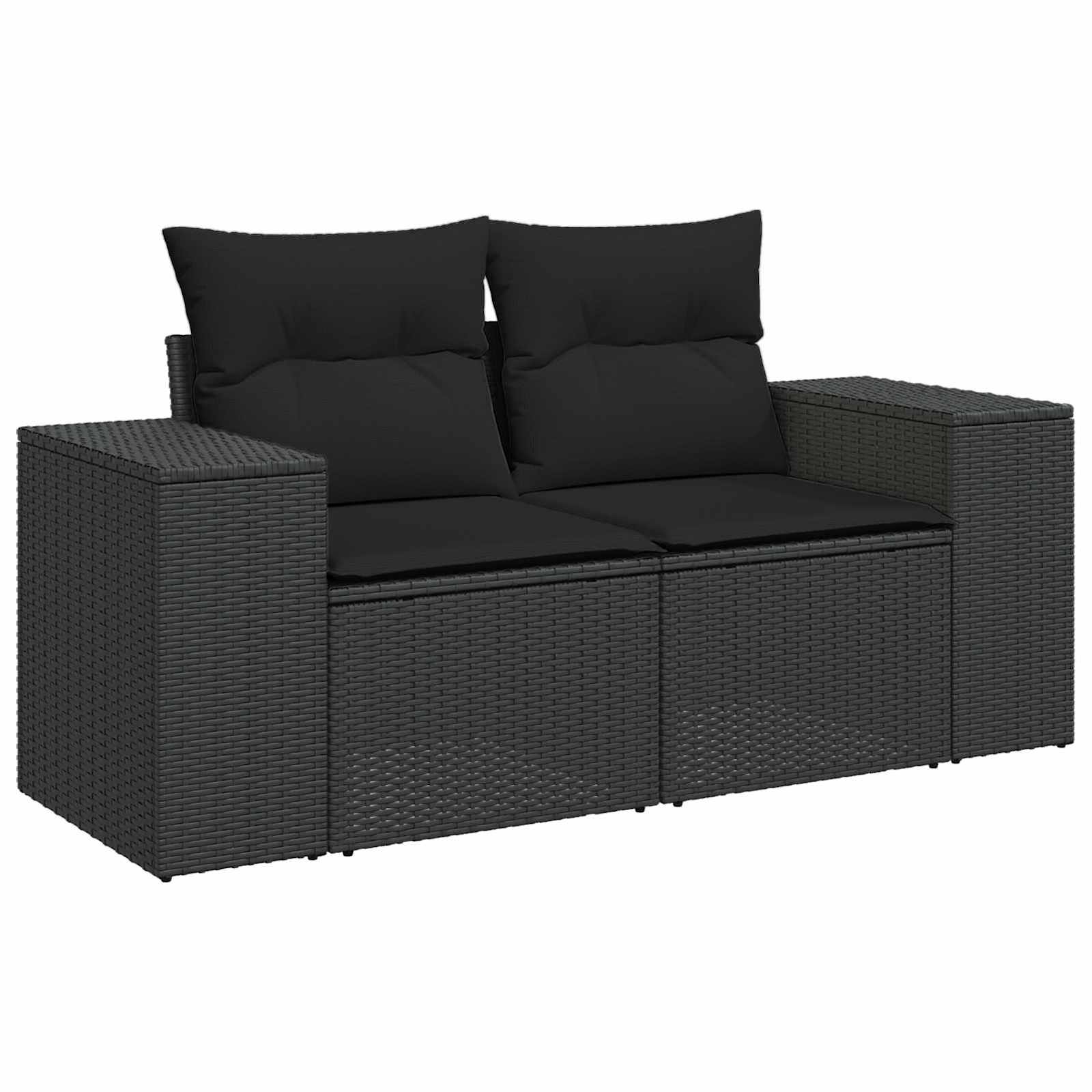 Ensemble de canapé de jardin avec coussin 10 pcs Noir polyrotin - XIOS