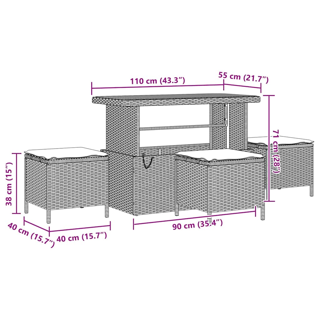 Ensemble de canapé de jardin avec coussin 10 pcs Noir polyrotin - XIOS