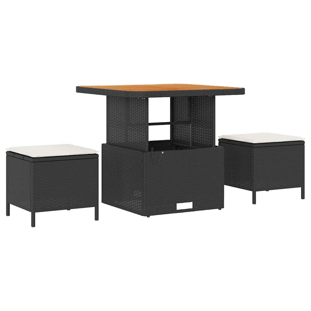 Ensemble de canapé de jardin avec coussin 8 pcs Noir polyrotin - XIOS