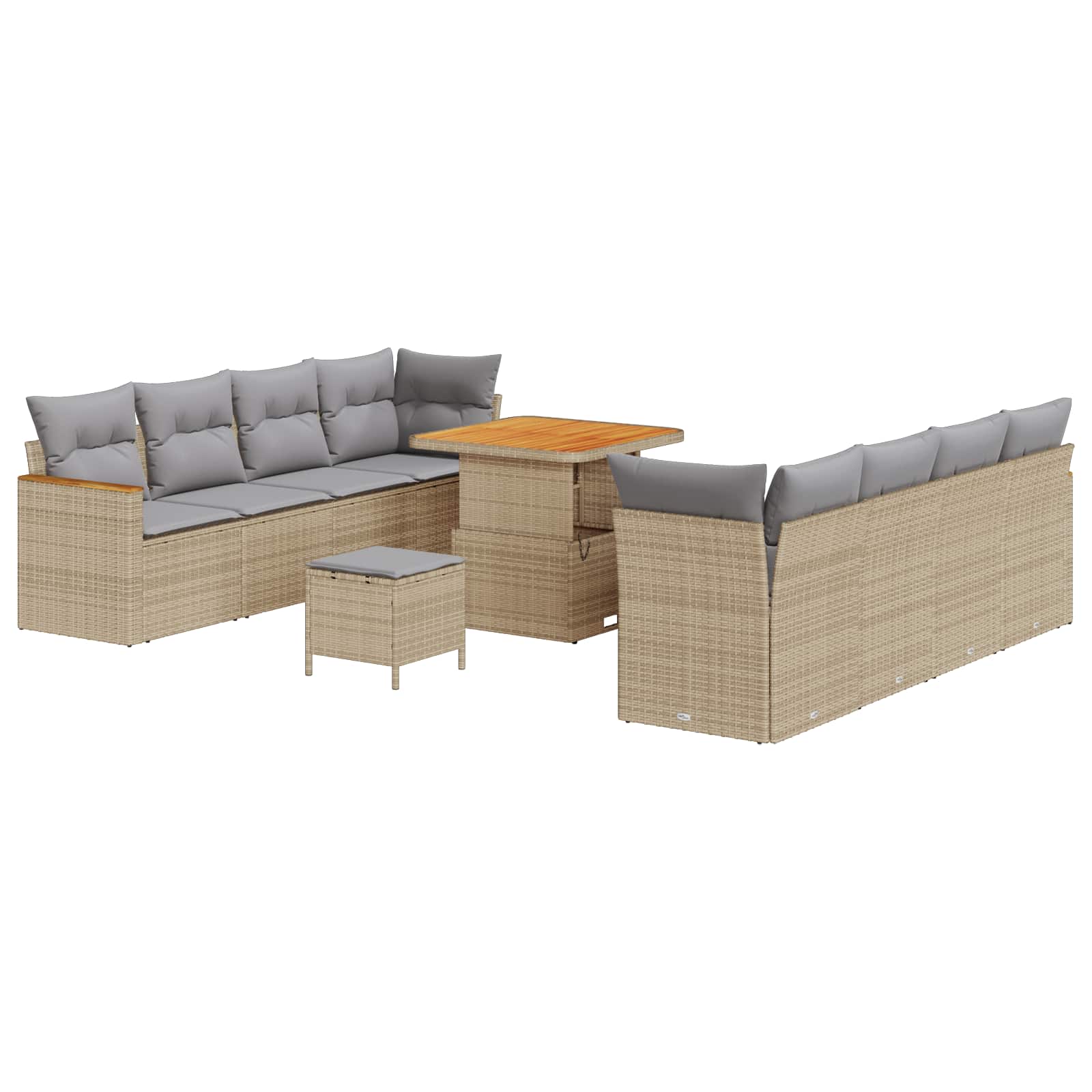 Ensemble de canapé de jardin 11 pcs Beige polyrotin - XIOS