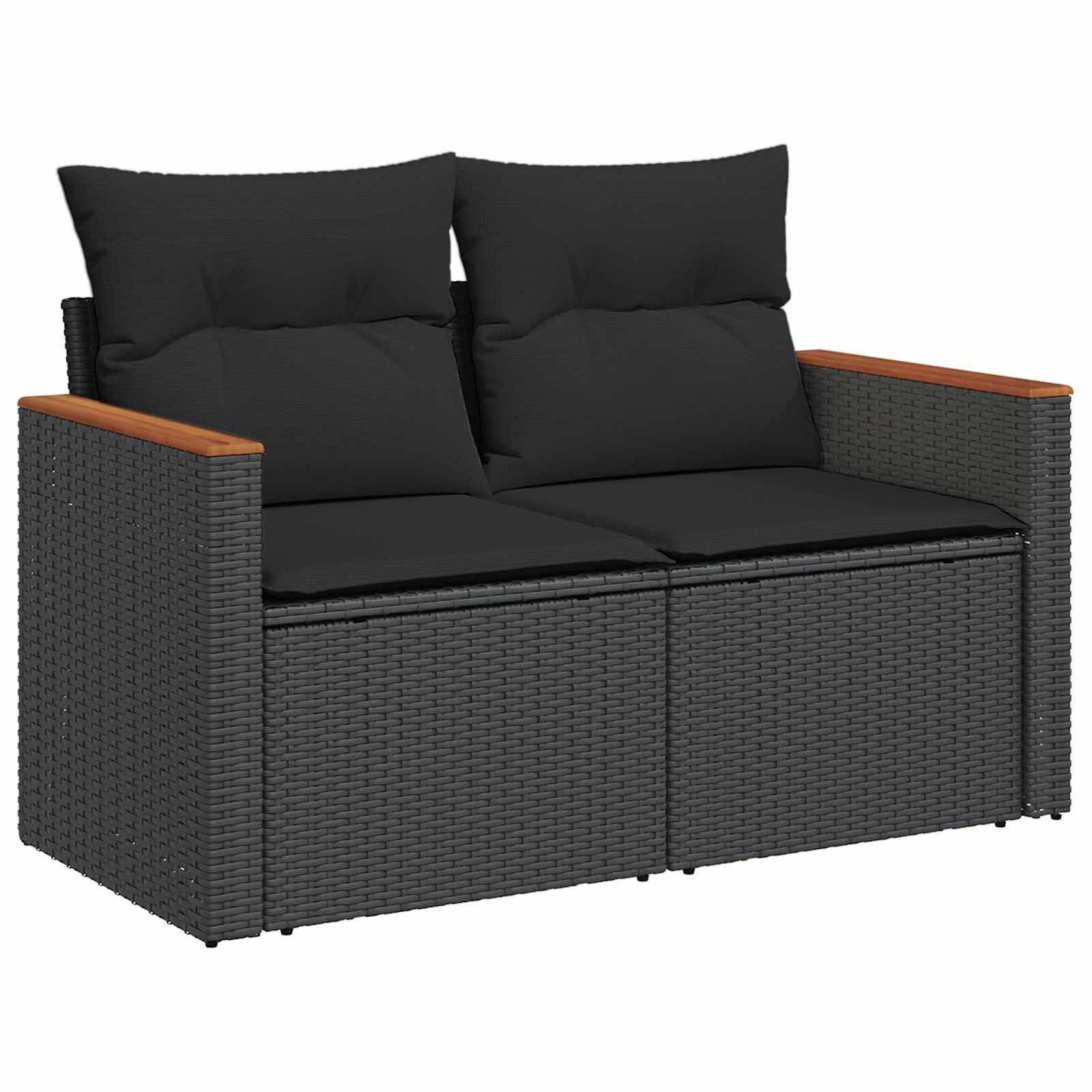 Ensemble de canapé de jardin 10 pcs Noir polyrotin - XIOS