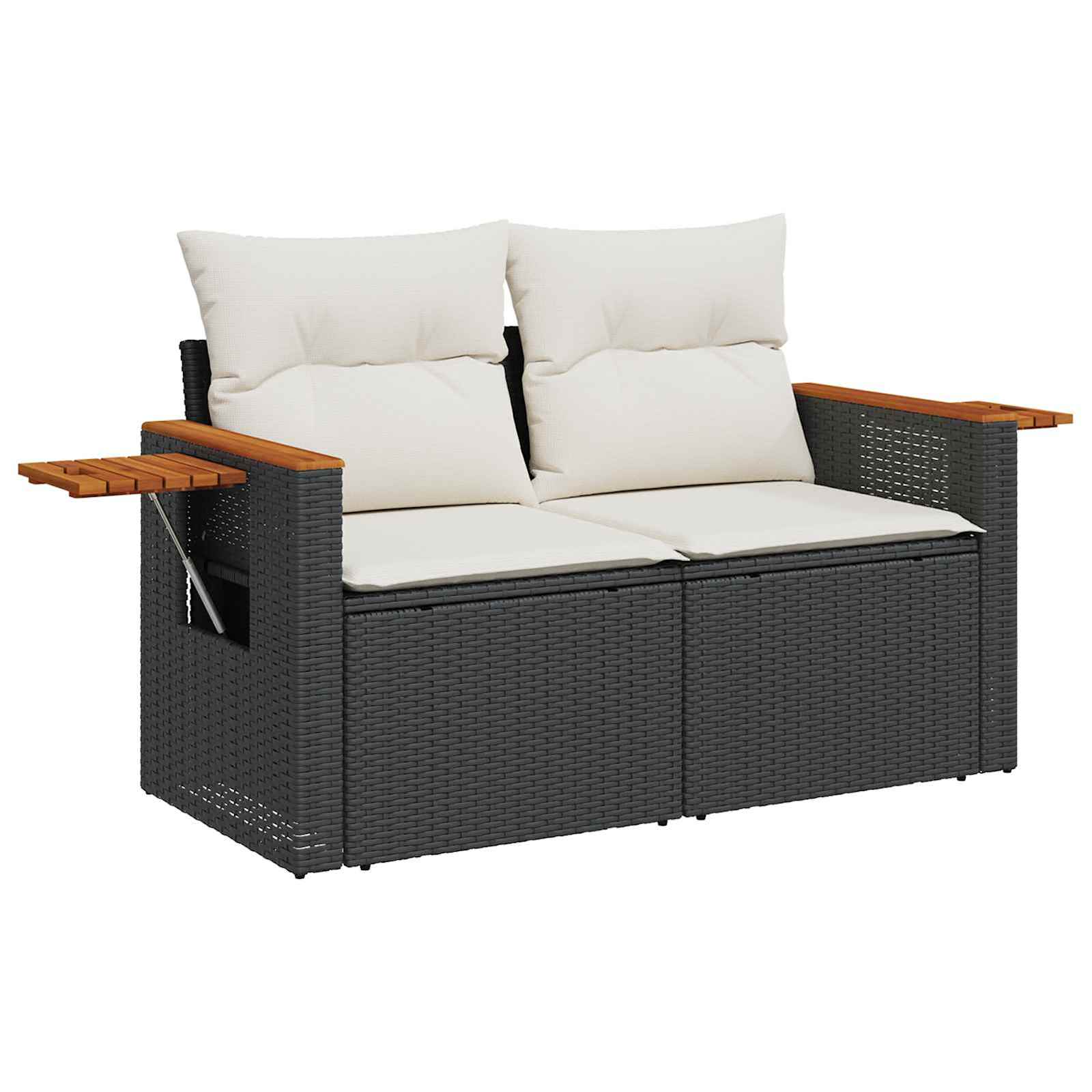 Ensemble de canapé de jardin 9 pcs Noir polyrotin - XIOS