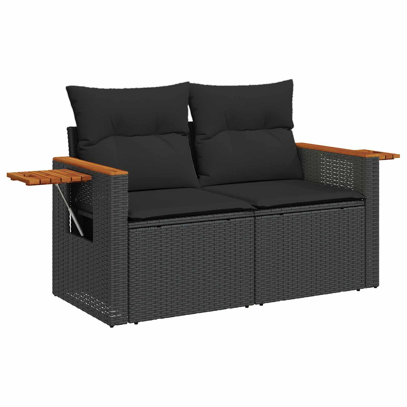 Ensemble de canapé de jardin 10 pcs Noir polyrotin - XIOS