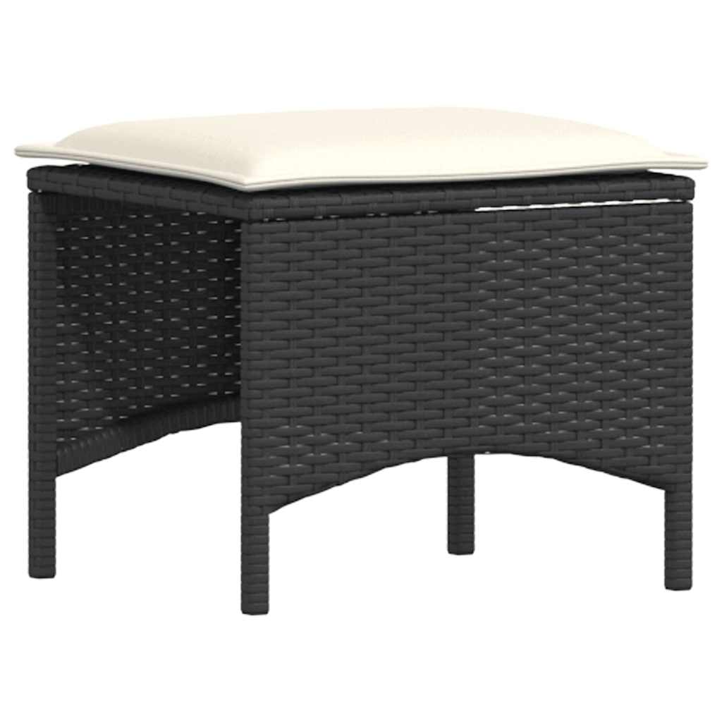 Salon de jardin 4 pcs avec coussins forme L noir résine tressée - XIOS