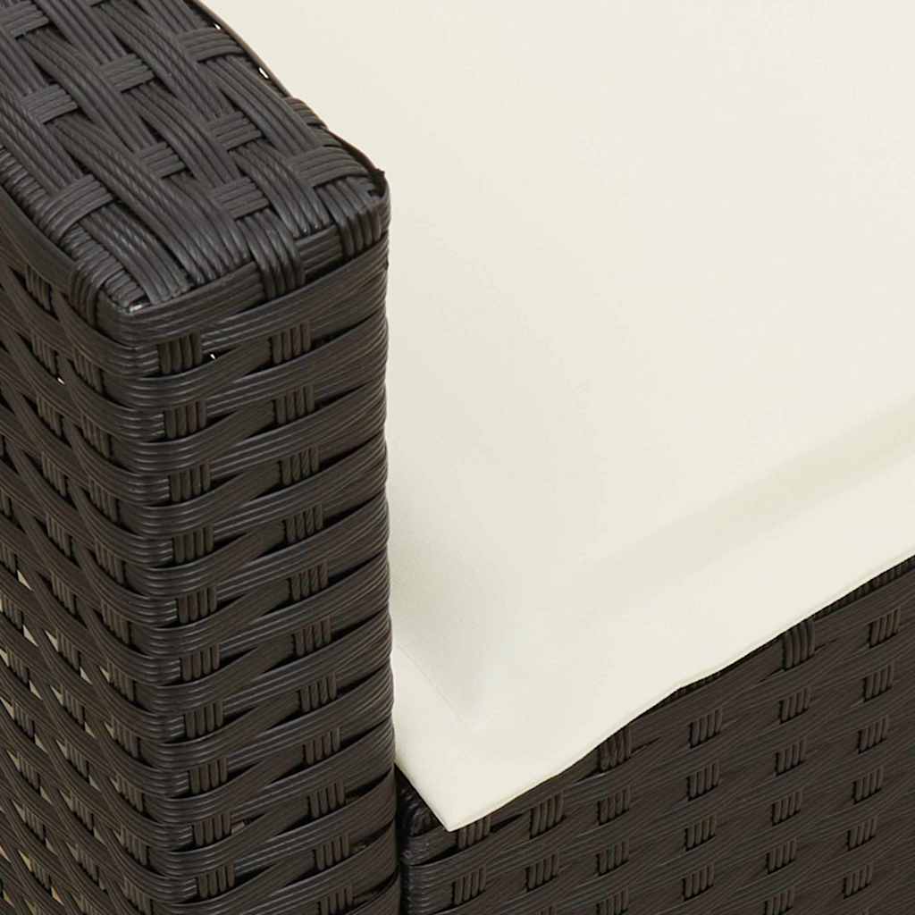 Salon de jardin 4 pcs avec coussins forme L noir résine tressée - XIOS