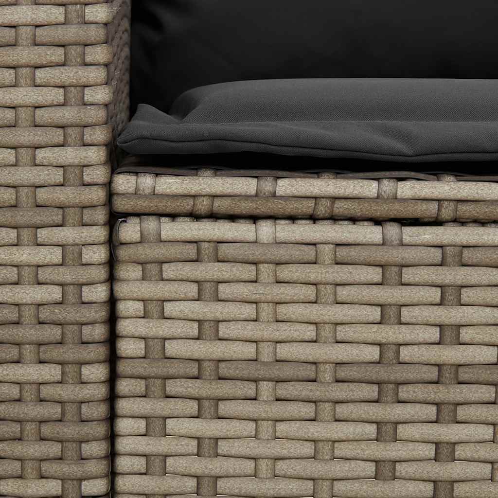 Salon de jardin 4 pcs avec coussins forme L gris résine tressée - XIOS