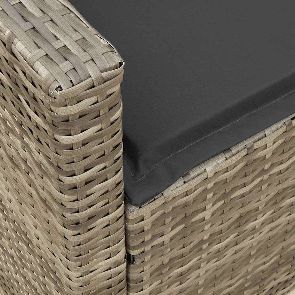 Salon de jardin 4 pcs avec coussins forme L gris résine tressée - XIOS