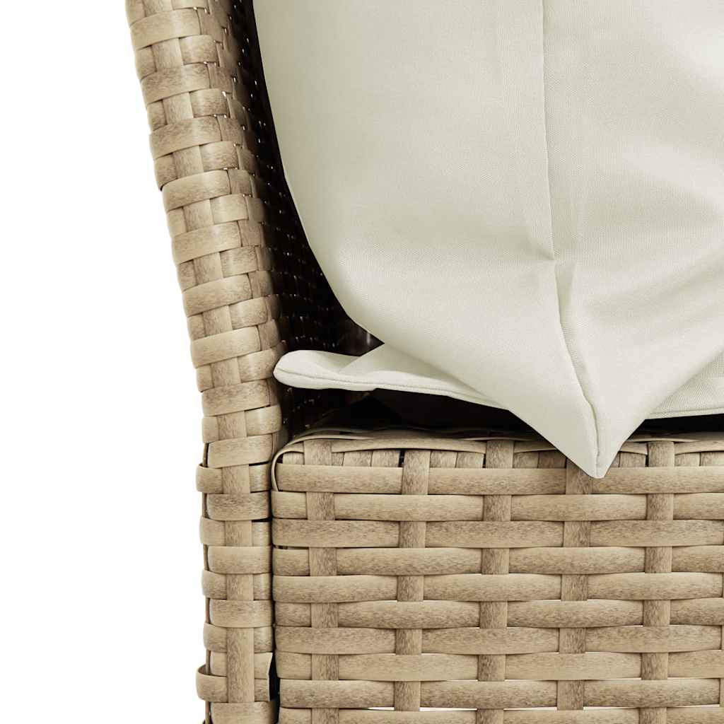 Salon de jardin avec coussins forme de L 4 pcs beige polyrotin - XIOS