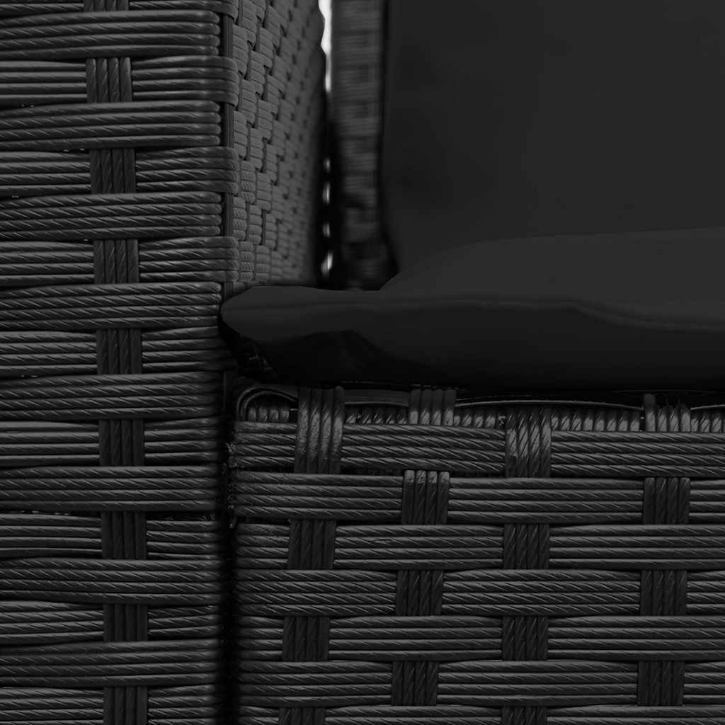 Canapé de jardin avec coussins Noir Résine tressée - XIOS