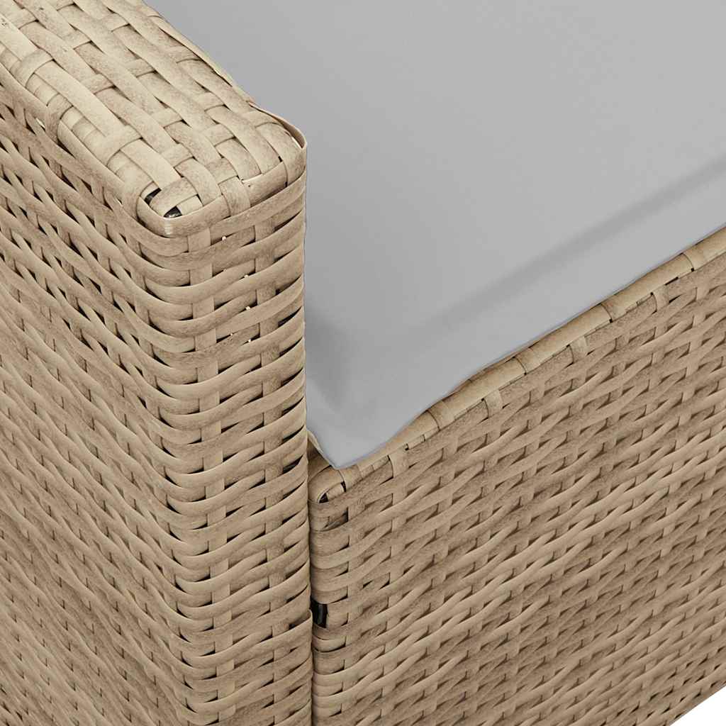 Canapé de jardin avec coussins beige résine tressée - XIOS