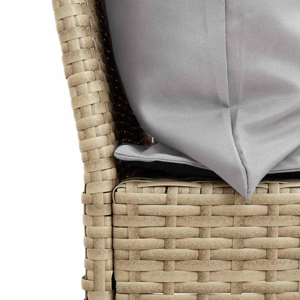 Canapé de jardin avec coussins beige résine tressée - XIOS