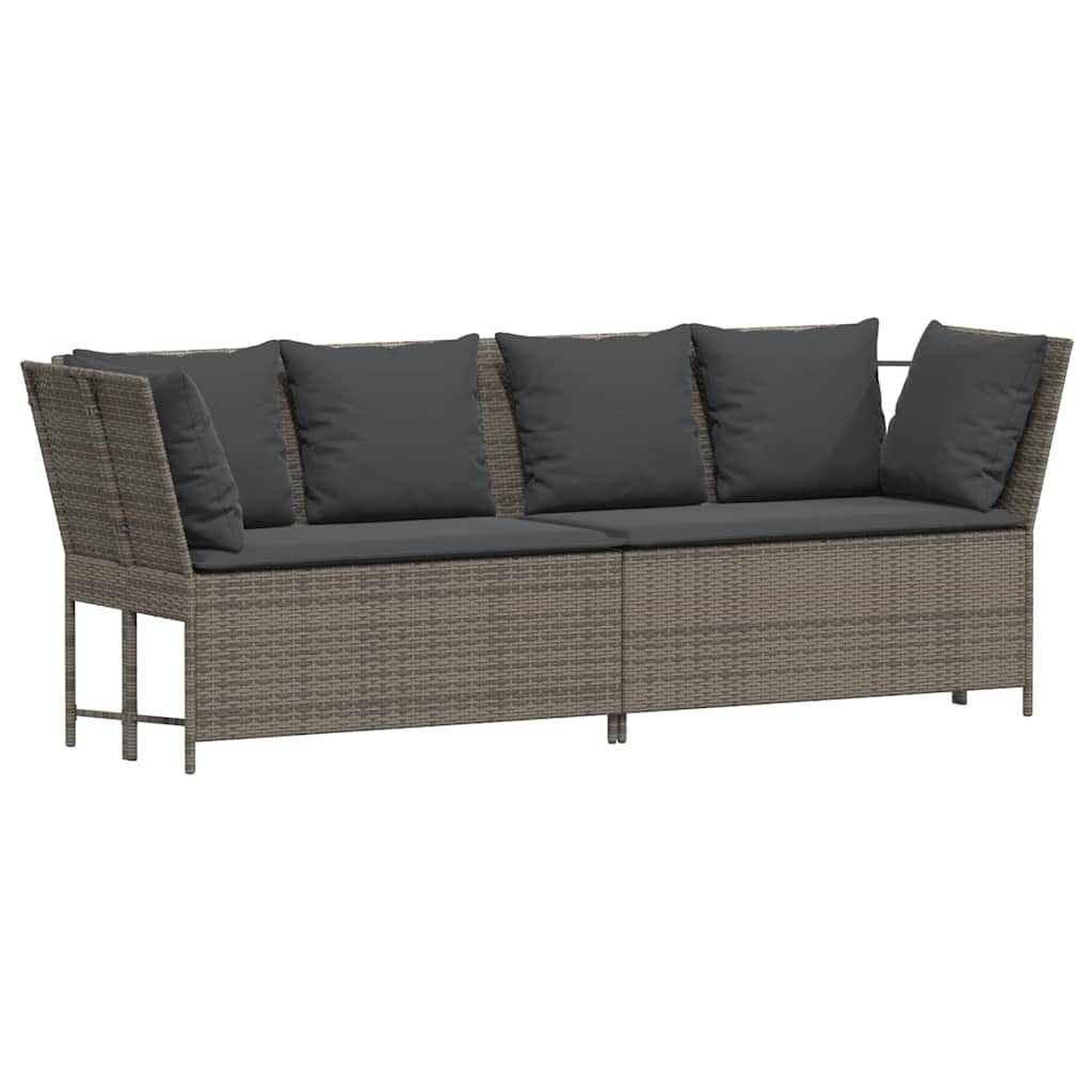 Salon de jardin 4 pcs avec coussins gris résine tressée - XIOS