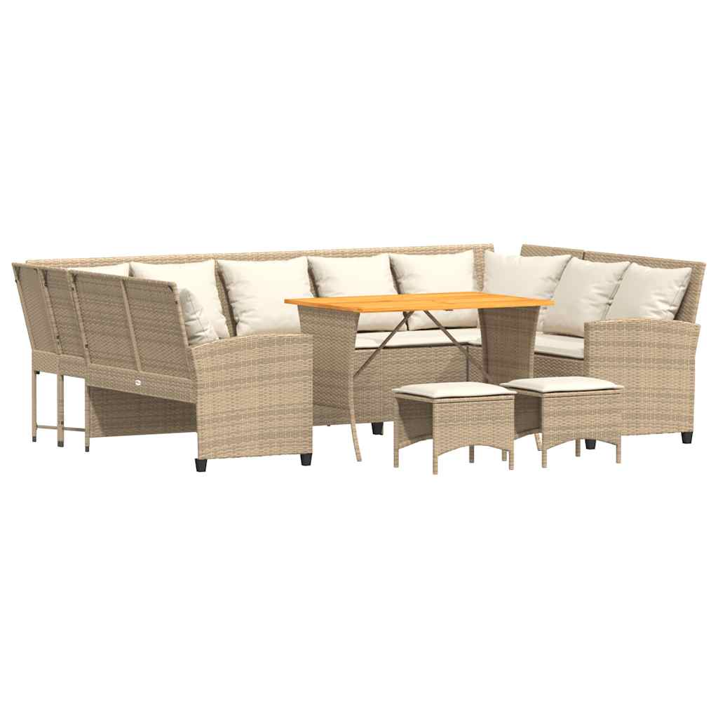Salon de jardin avec coussins 4 pcs beige résine tressée - XIOS