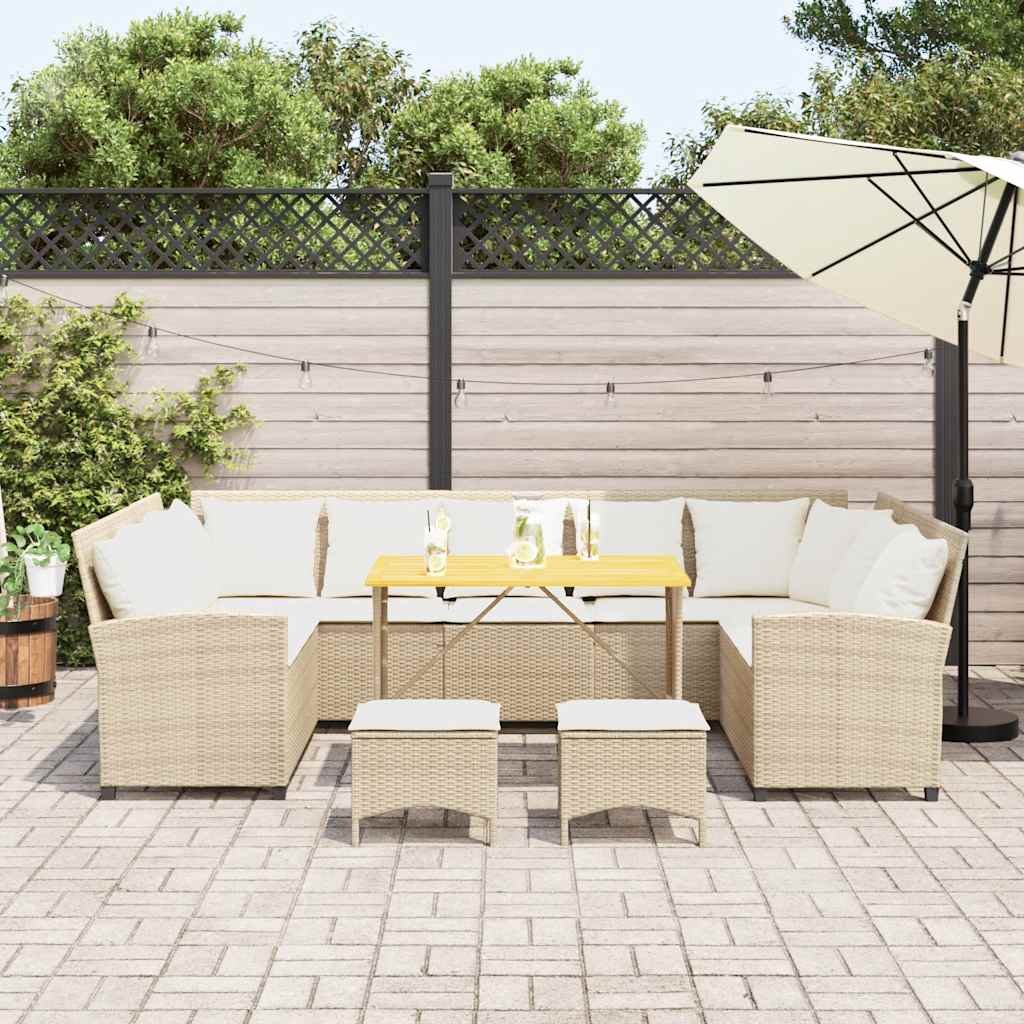 Salon de jardin avec coussins 4 pcs beige résine tressée - XIOS