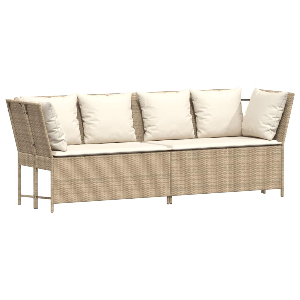 Salon de jardin avec coussins 4 pcs beige résine tressée - XIOS