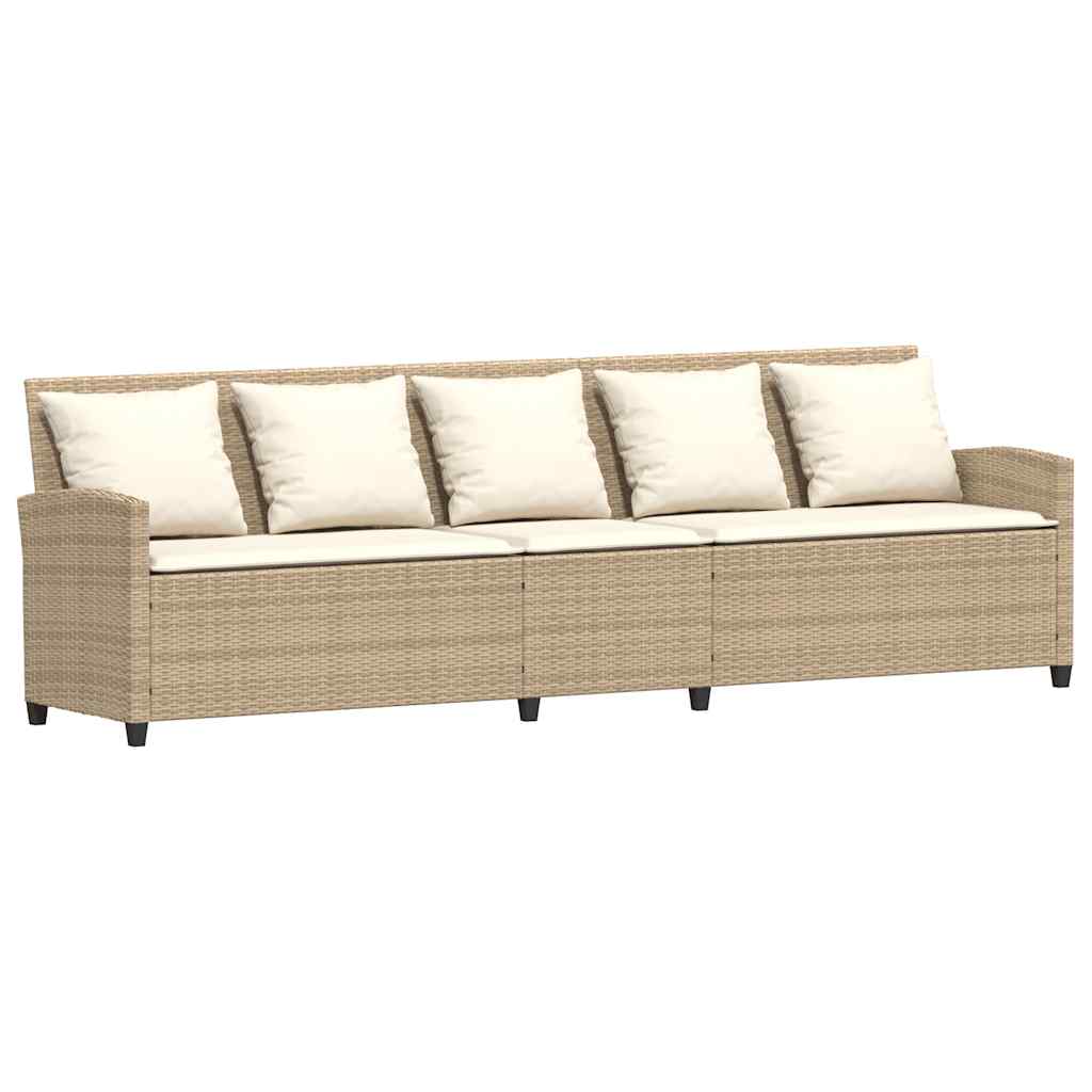 Salon de jardin avec coussins 4 pcs beige résine tressée - XIOS