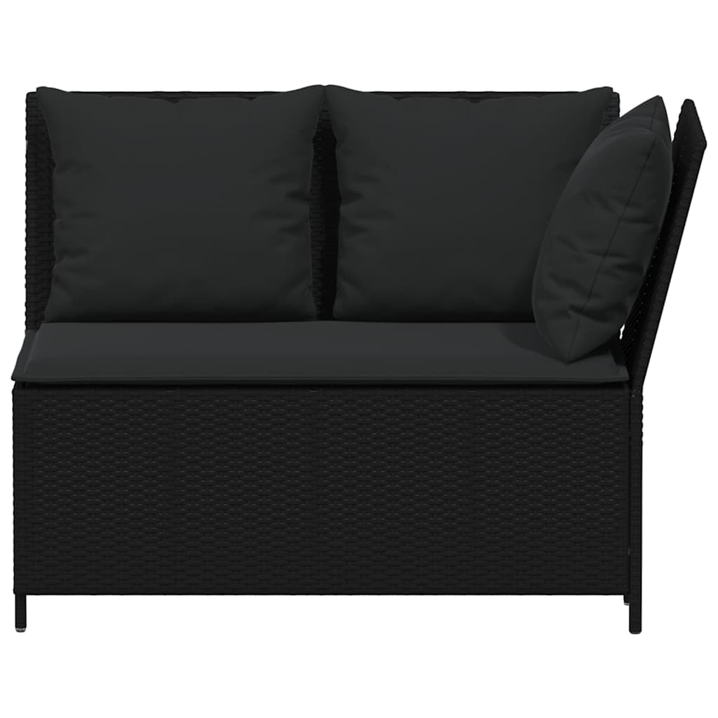 Salon de jardin 3 pcs avec coussins noir résine tressée - XIOS