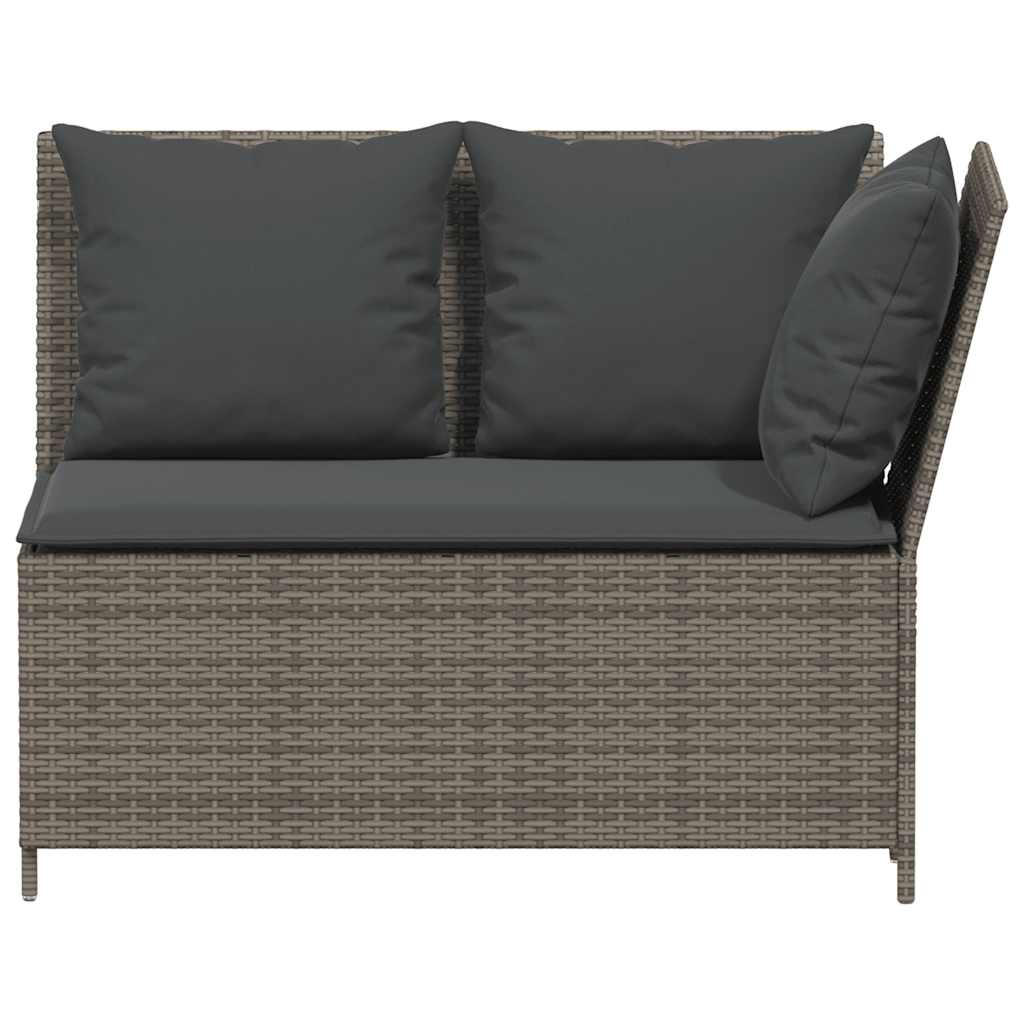 Salon de jardin avec coussins 3 pcs gris résine tressée - XIOS