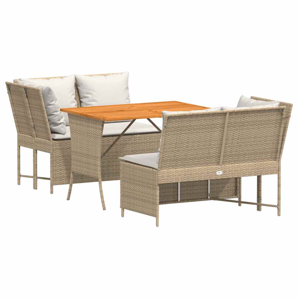 Salon de jardin avec coussins 3 pcs beige résine tressée - XIOS