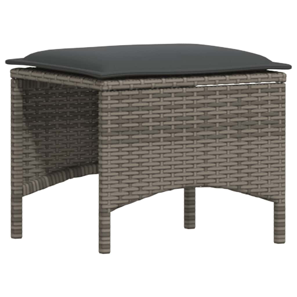Salon de jardin 5 pcs avec coussins gris résine tressée - XIOS