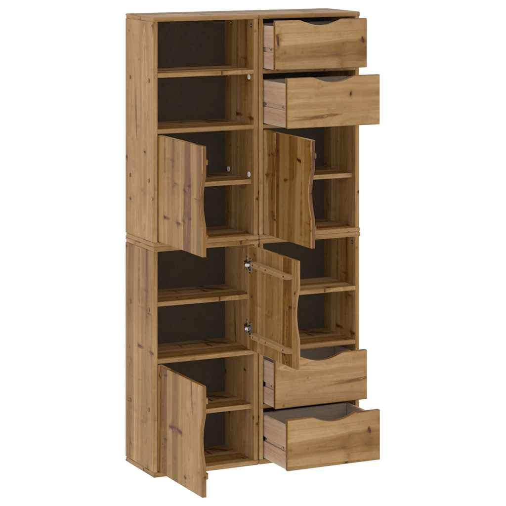 Armoires latérales 4 pcs ODDA 40x24x79 cm bois massif pin - XIOS