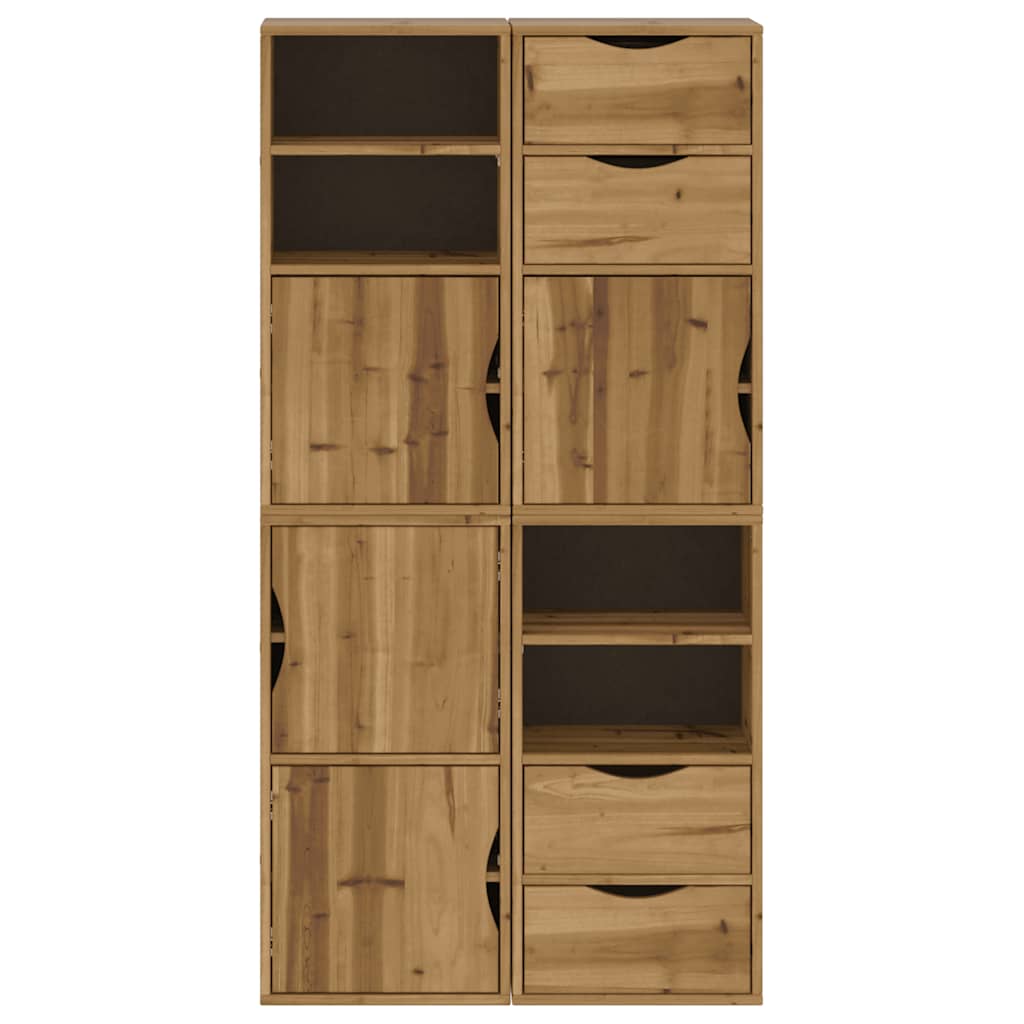 Armoires latérales 4 pcs ODDA 40x24x79 cm bois massif pin - XIOS