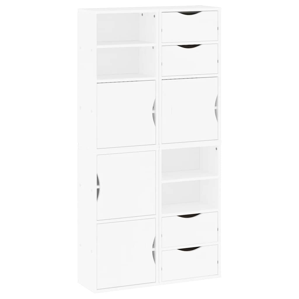 Armoires latérales 4 pcs ODDA blanc 40x24x79 cm bois massif pin - XIOS