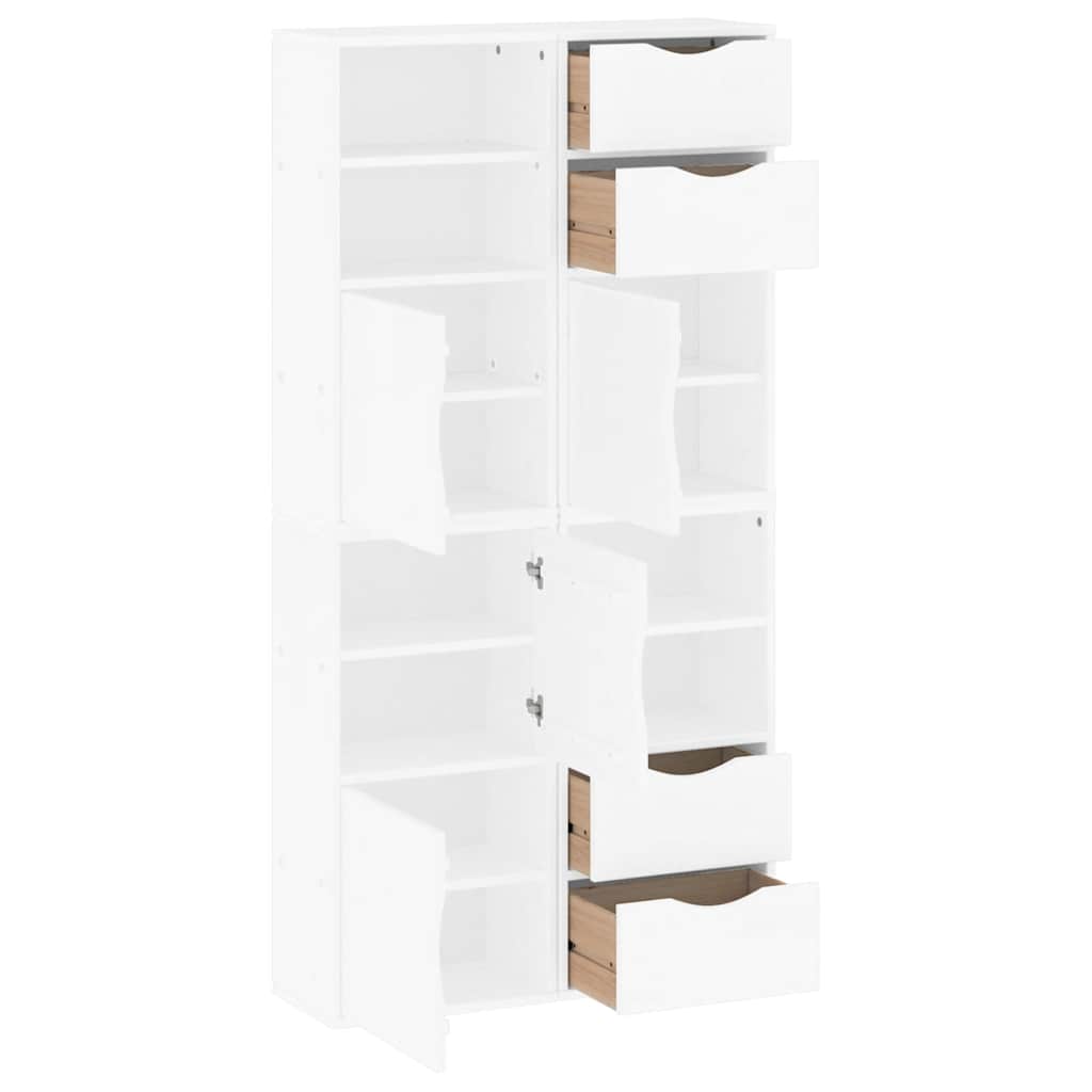 Armoires latérales 4 pcs ODDA blanc 40x24x79 cm bois massif pin - XIOS