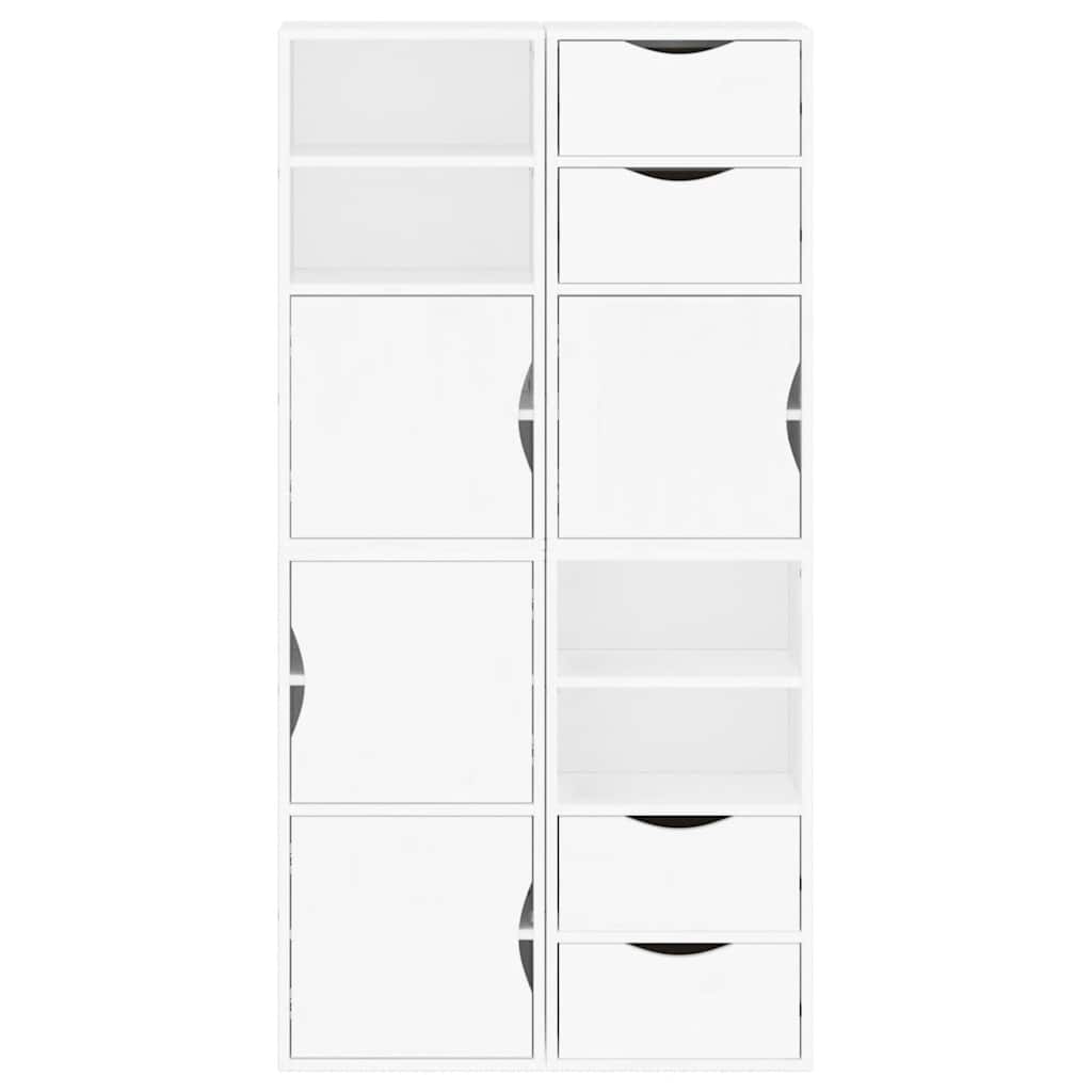 Armoires latérales 4 pcs ODDA blanc 40x24x79 cm bois massif pin - XIOS