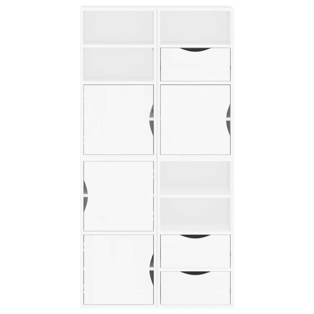 Armoires latérales 4 pcs ODDA blanc 40x24x79 cm bois massif pin - XIOS