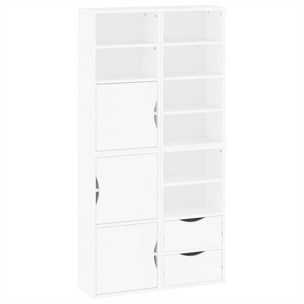 Armoires latérales 4 pcs ODDA blanc 40x24x79 cm bois massif pin - XIOS