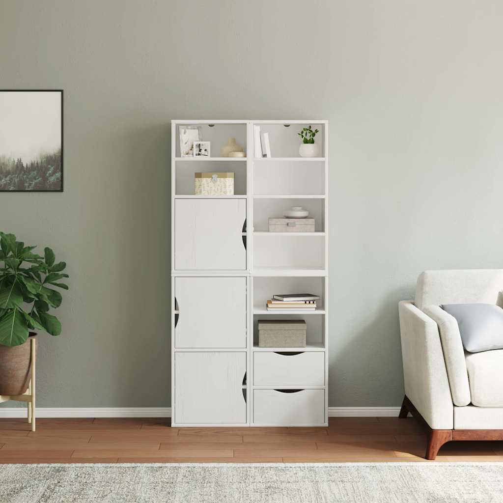 Armoires latérales 4 pcs ODDA blanc 40x24x79 cm bois massif pin - XIOS
