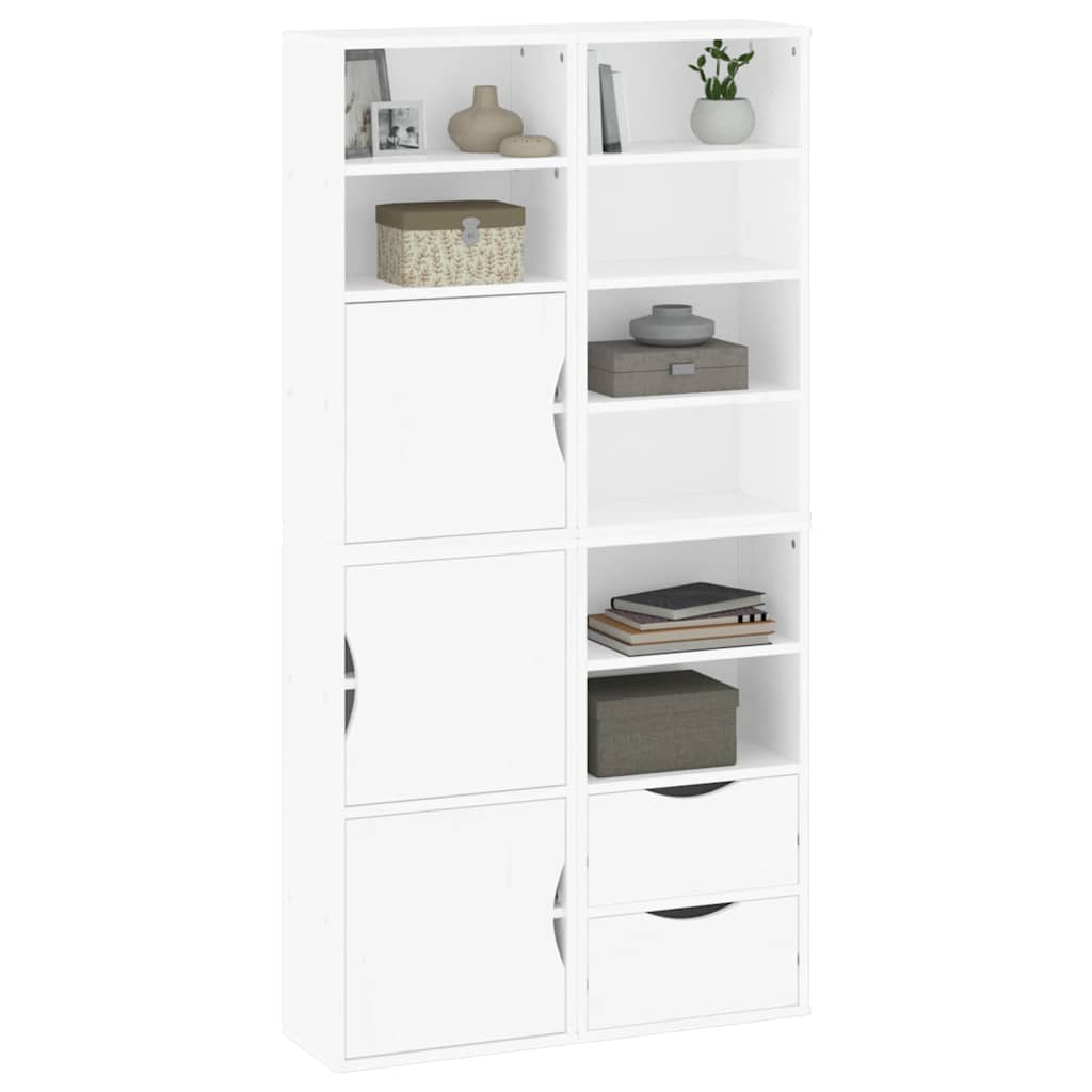 Armoires latérales 4 pcs ODDA blanc 40x24x79 cm bois massif pin - XIOS