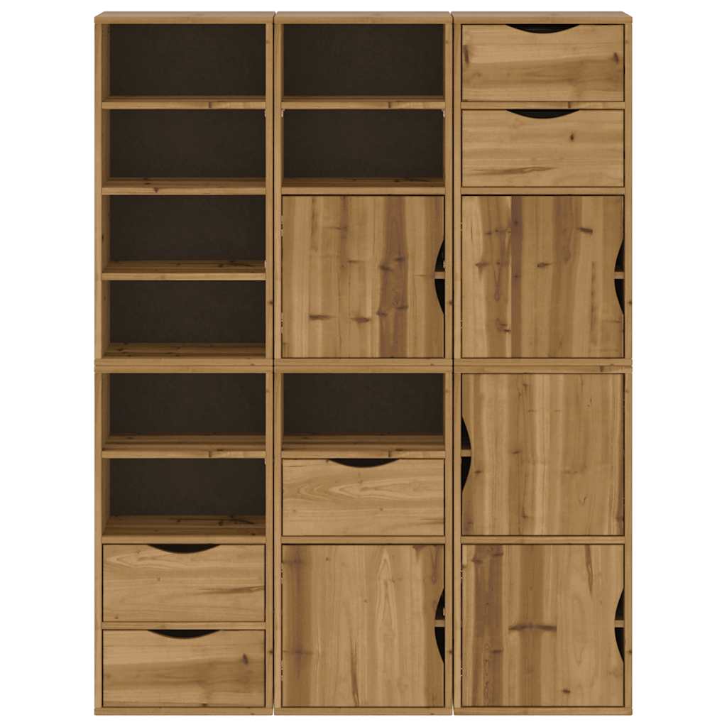 Armoires latérales 6 pcs ODDA 40x24x79 cm bois massif pin - XIOS