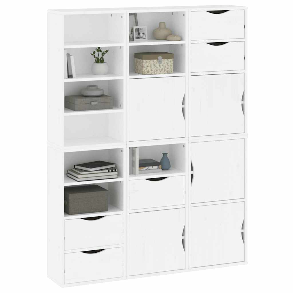 Armoires latérales 6 pcs ODDA blanc 40x24x79 cm bois massif pin - XIOS