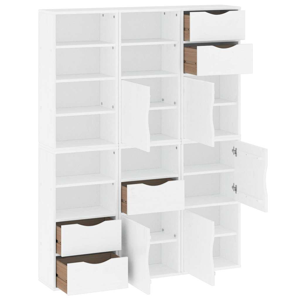 Armoires latérales 6 pcs ODDA blanc 40x24x79 cm bois massif pin - XIOS